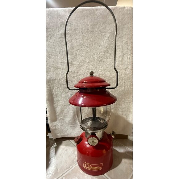 Vintage 1965 Red Coleman Lantern 12" Model 200 A Pyrex Glass Coleman Lantern Mod - Picture 1 of 16